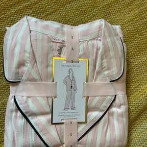 Victoria's Secret Pink and White Striped Pajama Set